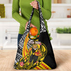 Personalized Richmond Tigers Grocery Bag Polynesian Tribal Tiger Mascot With Hibiscus Floral Art