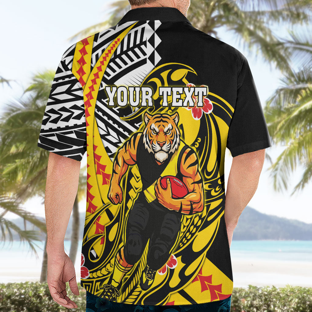 Personalized Richmond Tigers Hawaiian Shirt Polynesian Tribal Tiger Mascot With Hibiscus Floral Art