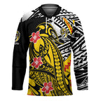 Personalized Richmond Tigers Hockey Jersey Polynesian Tribal Tiger Mascot With Hibiscus Floral Art
