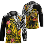 Personalized Richmond Tigers Hockey Jersey Polynesian Tribal Tiger Mascot With Hibiscus Floral Art