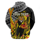 Personalized Richmond Tigers Hoodie Polynesian Tribal Tiger Mascot With Hibiscus Floral Art