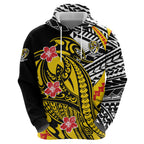Personalized Richmond Tigers Hoodie Polynesian Tribal Tiger Mascot With Hibiscus Floral Art
