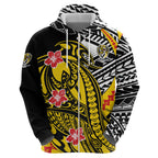 Personalized Richmond Tigers Hoodie Polynesian Tribal Tiger Mascot With Hibiscus Floral Art