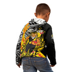 Personalized Richmond Tigers Kid Hoodie Polynesian Tribal Tiger Mascot With Hibiscus Floral Art