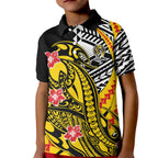 Personalized Richmond Tigers Kid Polo Shirt Polynesian Tribal Tiger Mascot With Hibiscus Floral Art