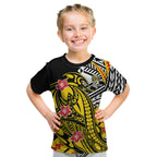 Personalized Richmond Tigers Kid T Shirt Polynesian Tribal Tiger Mascot With Hibiscus Floral Art