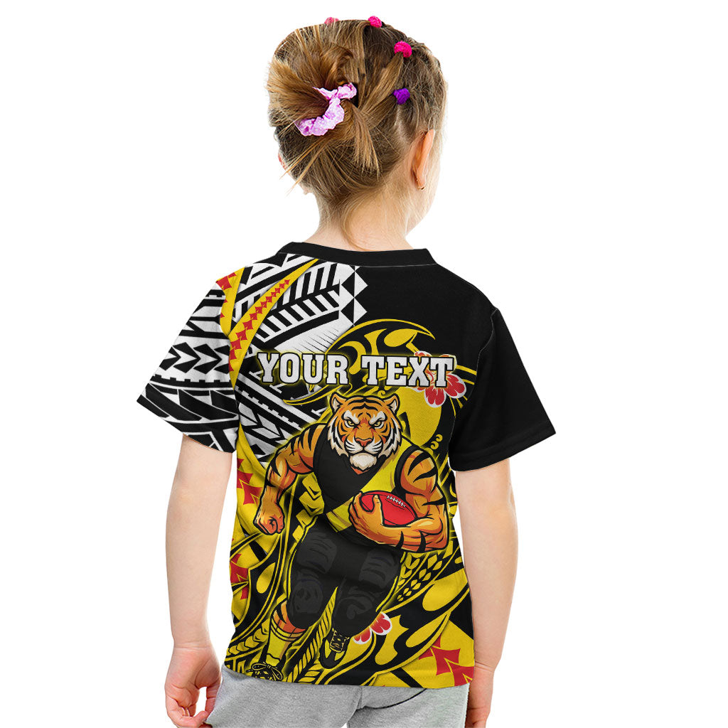 Personalized Richmond Tigers Kid T Shirt Polynesian Tribal Tiger Mascot With Hibiscus Floral Art