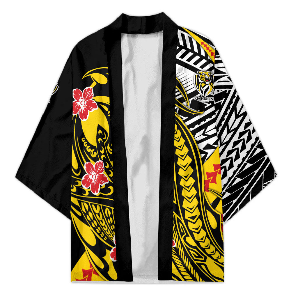 Personalized Richmond Tigers Kimono Polynesian Tribal Tiger Mascot With Hibiscus Floral Art