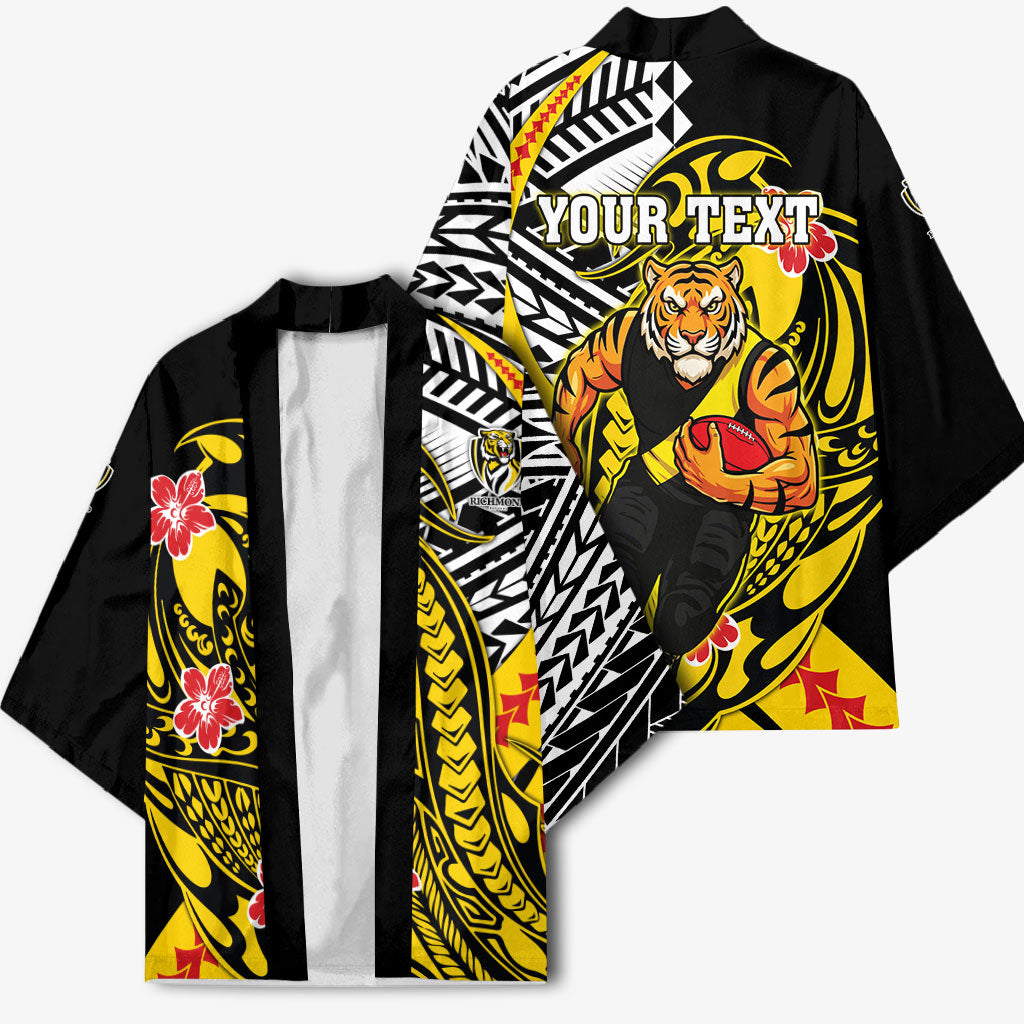 Personalized Richmond Tigers Kimono Polynesian Tribal Tiger Mascot With Hibiscus Floral Art