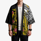 Personalized Richmond Tigers Kimono Polynesian Tribal Tiger Mascot With Hibiscus Floral Art
