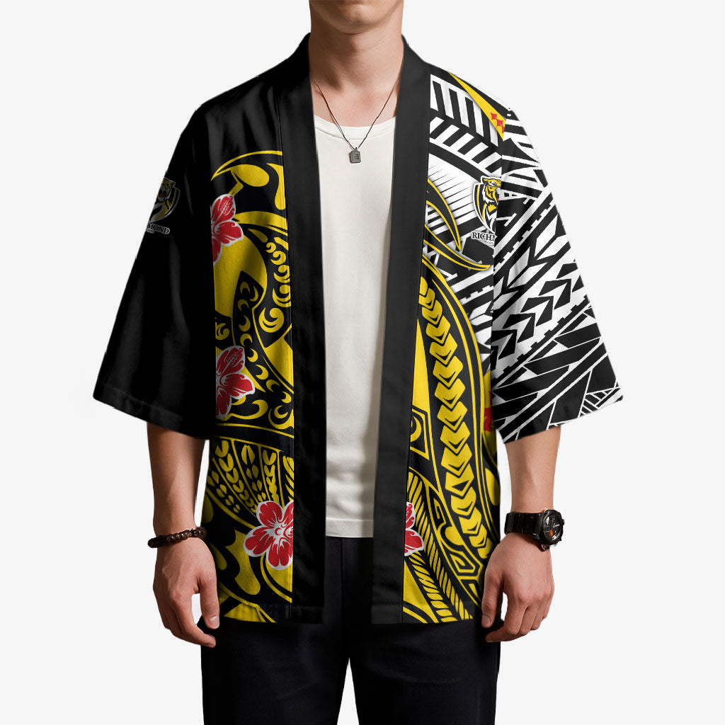 Personalized Richmond Tigers Kimono Polynesian Tribal Tiger Mascot With Hibiscus Floral Art