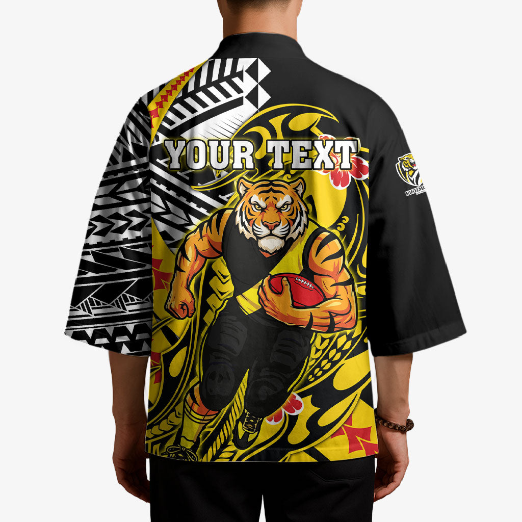 Personalized Richmond Tigers Kimono Polynesian Tribal Tiger Mascot With Hibiscus Floral Art
