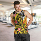 Personalized Richmond Tigers Men Tank Top Polynesian Tribal Tiger Mascot With Hibiscus Floral Art