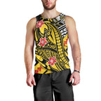 Personalized Richmond Tigers Men Tank Top Polynesian Tribal Tiger Mascot With Hibiscus Floral Art