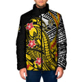 Personalized Richmond Tigers Padded Jacket Polynesian Tribal Tiger Mascot With Hibiscus Floral Art