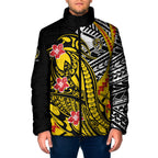Personalized Richmond Tigers Padded Jacket Polynesian Tribal Tiger Mascot With Hibiscus Floral Art