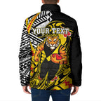 Personalized Richmond Tigers Padded Jacket Polynesian Tribal Tiger Mascot With Hibiscus Floral Art