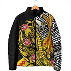 Personalized Richmond Tigers Padded Jacket Polynesian Tribal Tiger Mascot With Hibiscus Floral Art