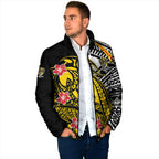 Personalized Richmond Tigers Padded Jacket Polynesian Tribal Tiger Mascot With Hibiscus Floral Art