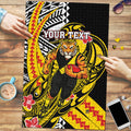 Personalized Richmond Tigers Puzzle Polynesian Tribal Tiger Mascot With Hibiscus Floral Art