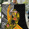 Personalized Richmond Tigers Quilt Polynesian Tribal Tiger Mascot With Hibiscus Floral Art