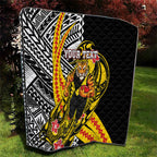 Personalized Richmond Tigers Quilt Polynesian Tribal Tiger Mascot With Hibiscus Floral Art