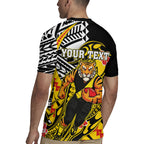 Personalized Richmond Tigers Rugby Jersey Polynesian Tribal Tiger Mascot With Hibiscus Floral Art