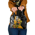 Personalized Richmond Tigers Shoulder Handbag Polynesian Tribal Tiger Mascot With Hibiscus Floral Art
