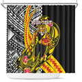 Personalized Richmond Tigers Shower Curtain Polynesian Tribal Tiger Mascot With Hibiscus Floral Art
