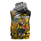 Personalized Richmond Tigers Sleeveless Hoodie Polynesian Tribal Tiger Mascot With Hibiscus Floral Art