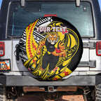 Personalized Richmond Tigers Spare Tire Cover Polynesian Tribal Tiger Mascot With Hibiscus Floral Art