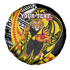 Personalized Richmond Tigers Spare Tire Cover Polynesian Tribal Tiger Mascot With Hibiscus Floral Art
