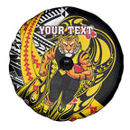 Personalized Richmond Tigers Spare Tire Cover Polynesian Tribal Tiger Mascot With Hibiscus Floral Art