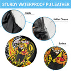 Personalized Richmond Tigers Spare Tire Cover Polynesian Tribal Tiger Mascot With Hibiscus Floral Art