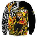 Personalized Richmond Tigers Sweatshirt Polynesian Tribal Tiger Mascot With Hibiscus Floral Art