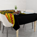 Personalized Richmond Tigers Tablecloth Polynesian Tribal Tiger Mascot With Hibiscus Floral Art