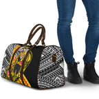 Personalized Richmond Tigers Travel Bag Polynesian Tribal Tiger Mascot With Hibiscus Floral Art