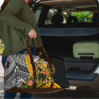 Personalized Richmond Tigers Travel Bag Polynesian Tribal Tiger Mascot With Hibiscus Floral Art