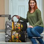 Personalized Richmond Tigers Travel Bag Polynesian Tribal Tiger Mascot With Hibiscus Floral Art