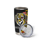 Personalized Richmond Tigers Tumbler Cup Polynesian Tribal Tiger Mascot With Hibiscus Floral Art