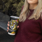 Personalized Richmond Tigers Tumbler Cup Polynesian Tribal Tiger Mascot With Hibiscus Floral Art