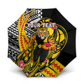 Personalized Richmond Tigers Umbrella Polynesian Tribal Tiger Mascot With Hibiscus Floral Art