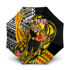 Personalized Richmond Tigers Umbrella Polynesian Tribal Tiger Mascot With Hibiscus Floral Art