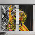 Personalized Richmond Tigers Window Curtain Polynesian Tribal Tiger Mascot With Hibiscus Floral Art