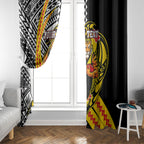 Personalized Richmond Tigers Window Curtain Polynesian Tribal Tiger Mascot With Hibiscus Floral Art