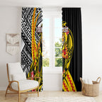 Personalized Richmond Tigers Window Curtain Polynesian Tribal Tiger Mascot With Hibiscus Floral Art