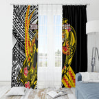 Personalized Richmond Tigers Window Curtain Polynesian Tribal Tiger Mascot With Hibiscus Floral Art
