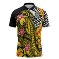 Personalized Richmond Tigers Zipper Polo Shirt Polynesian Tribal Tiger Mascot With Hibiscus Floral Art