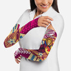 Personalized Brisbane Lions Arm Sleeves Polynesian Tribal Lion Mascot With Hibiscus Floral Art
