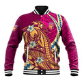 Personalized Brisbane Lions Baseball Jacket Polynesian Tribal Lion Mascot With Hibiscus Floral Art